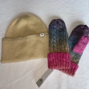 NWT Nordstrom BP. Beanie & Rainbow Mittens 🍁 ❄️